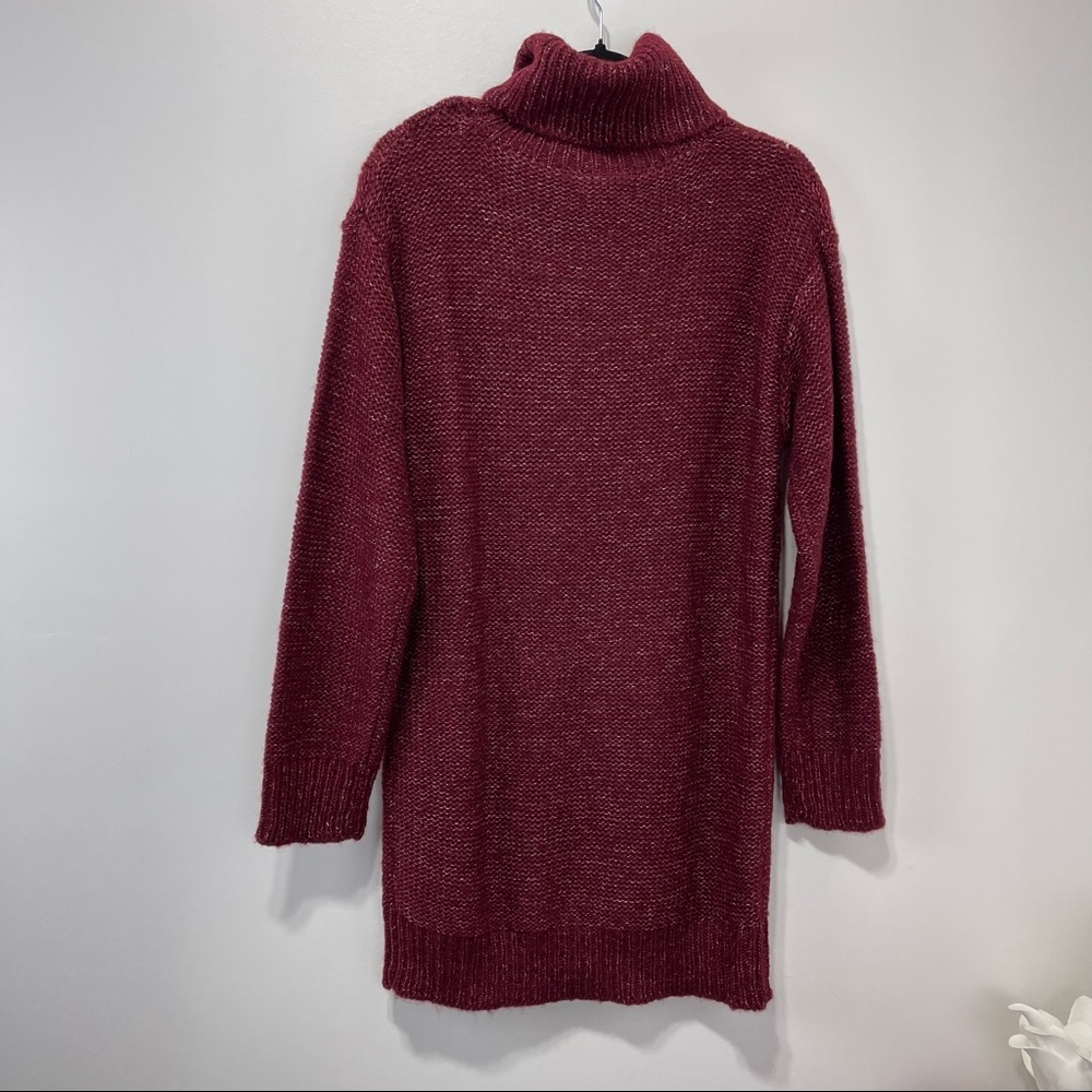Emory Park Cable Knit Turtleneck Sweaterdress Size S In Burgundy NWT - Picture 7 of 11